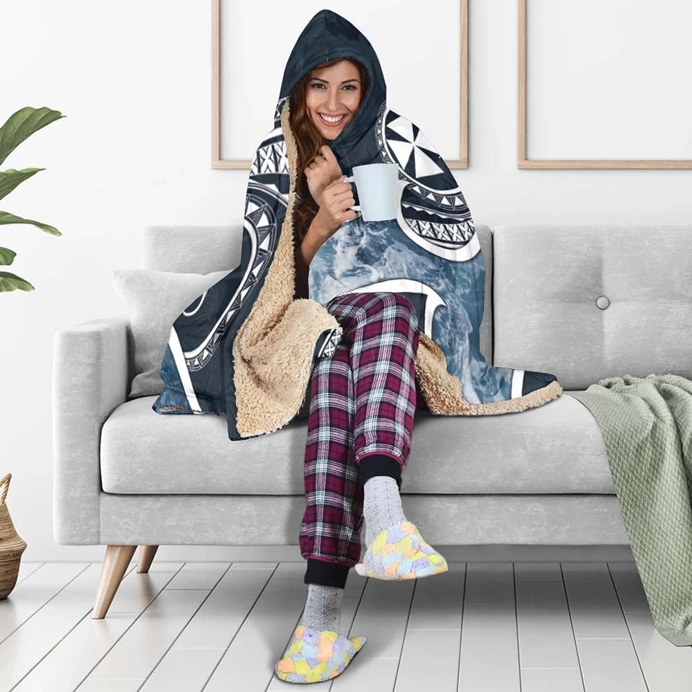 Wallis and Futuna Polynesian Hooded Blanket - Ocean Style