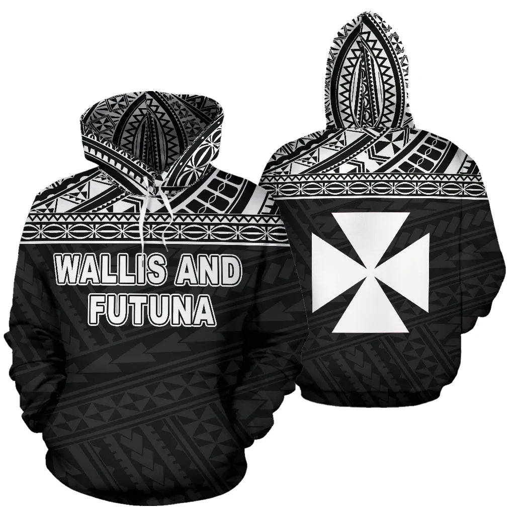 Wallis And Futuna Polynesian Hoodie Black