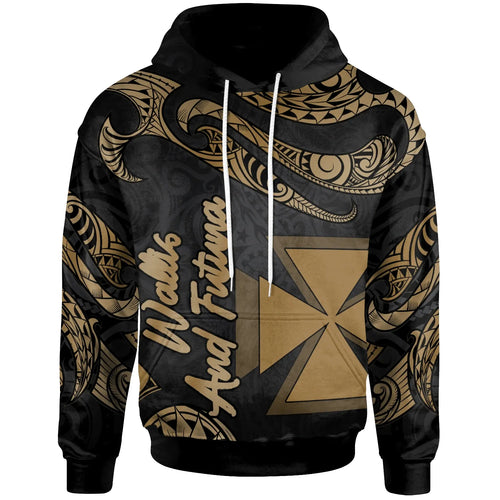 Wallis And Futuna Polynesian Hoodie - Poly Tattoo Gold Version