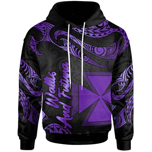 Wallis And Futuna Polynesian Hoodie - Poly Tattoo Purple Version