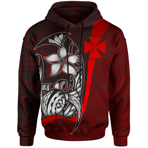 Wallis'nd Futuna Polynesian Hoodie Red - Turtle with Hook