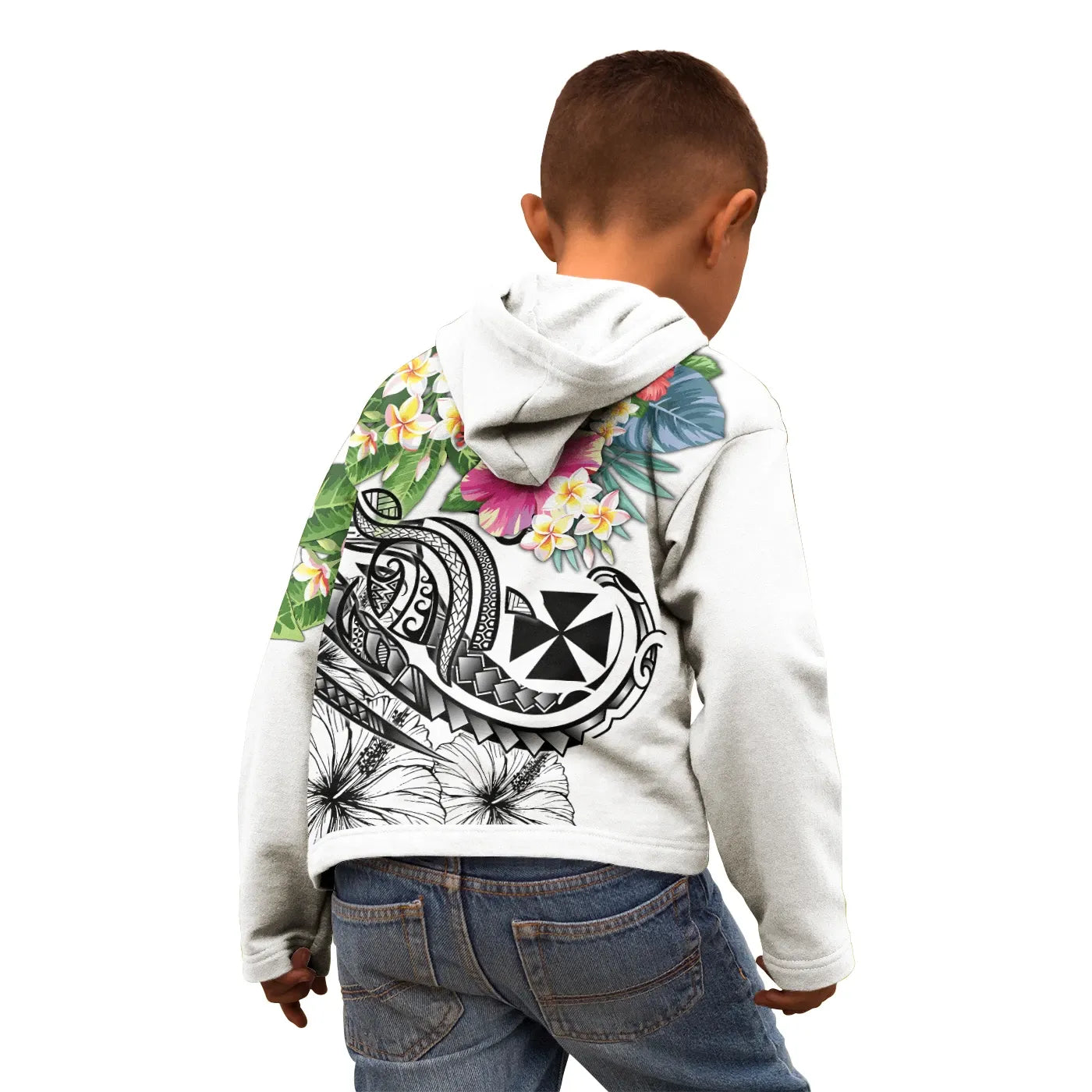 Wallis and Futuna Polynesian Hoodie - Summer Plumeria (White)