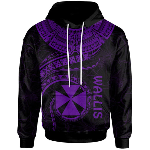 Wallis and Futuna Polynesian Hoodie - Wallis and Futuna Waves (Purple)