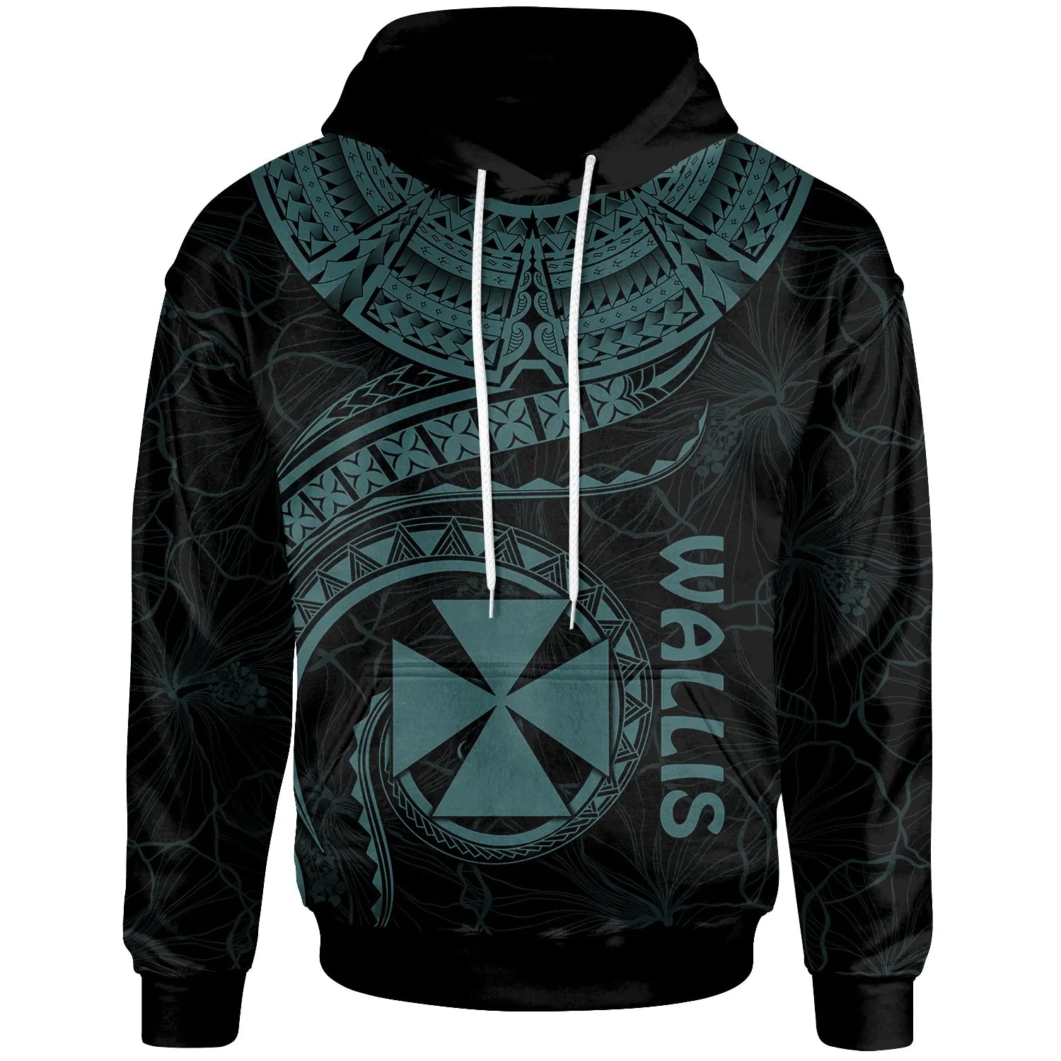 Wallis and Futuna Polynesian Hoodie - Wallis and Futuna Waves (Turquoise)