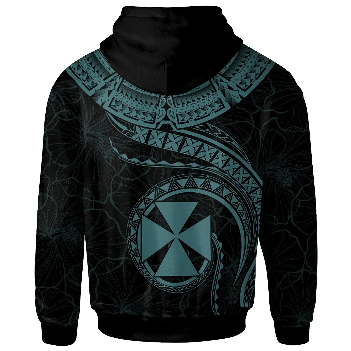 Wallis and Futuna Polynesian Hoodie - Wallis and Futuna Waves (Turquoise)
