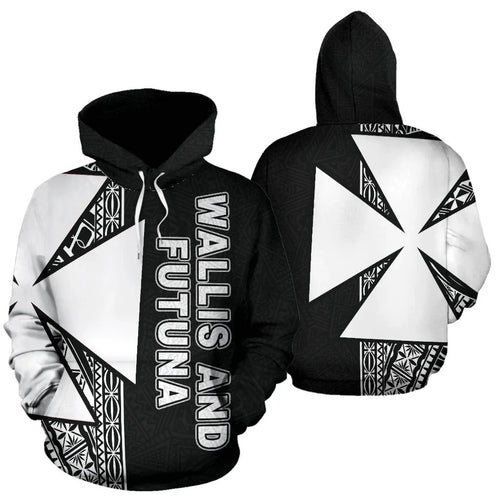 Wallis and Futuna Polynesian Hoodie - Black Line