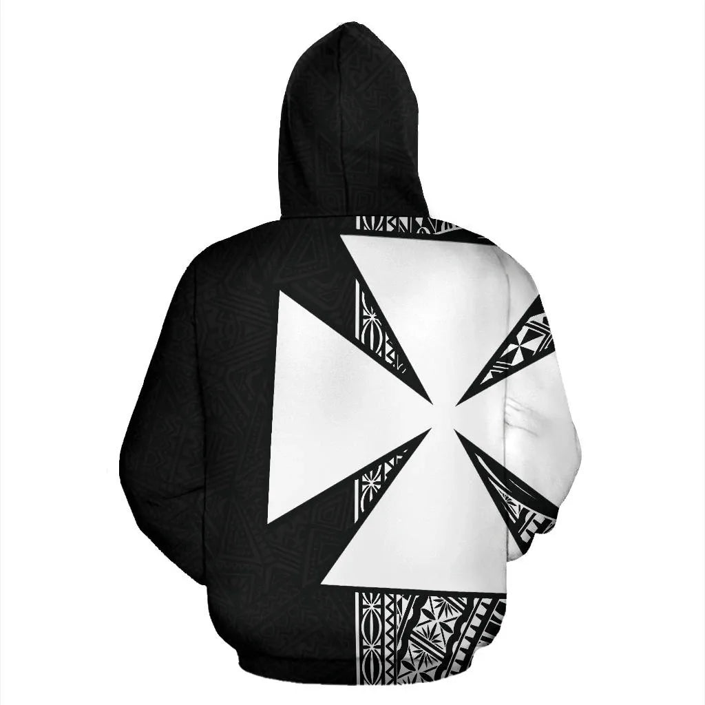 Wallis and Futuna Polynesian Hoodie - Black Line