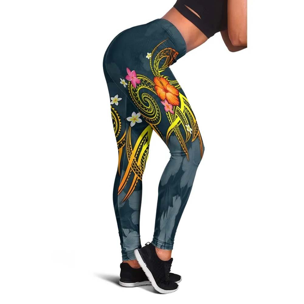 Wallis and Futuna Polynesian Legging - Legend of Wallis and Futuna (Blue)