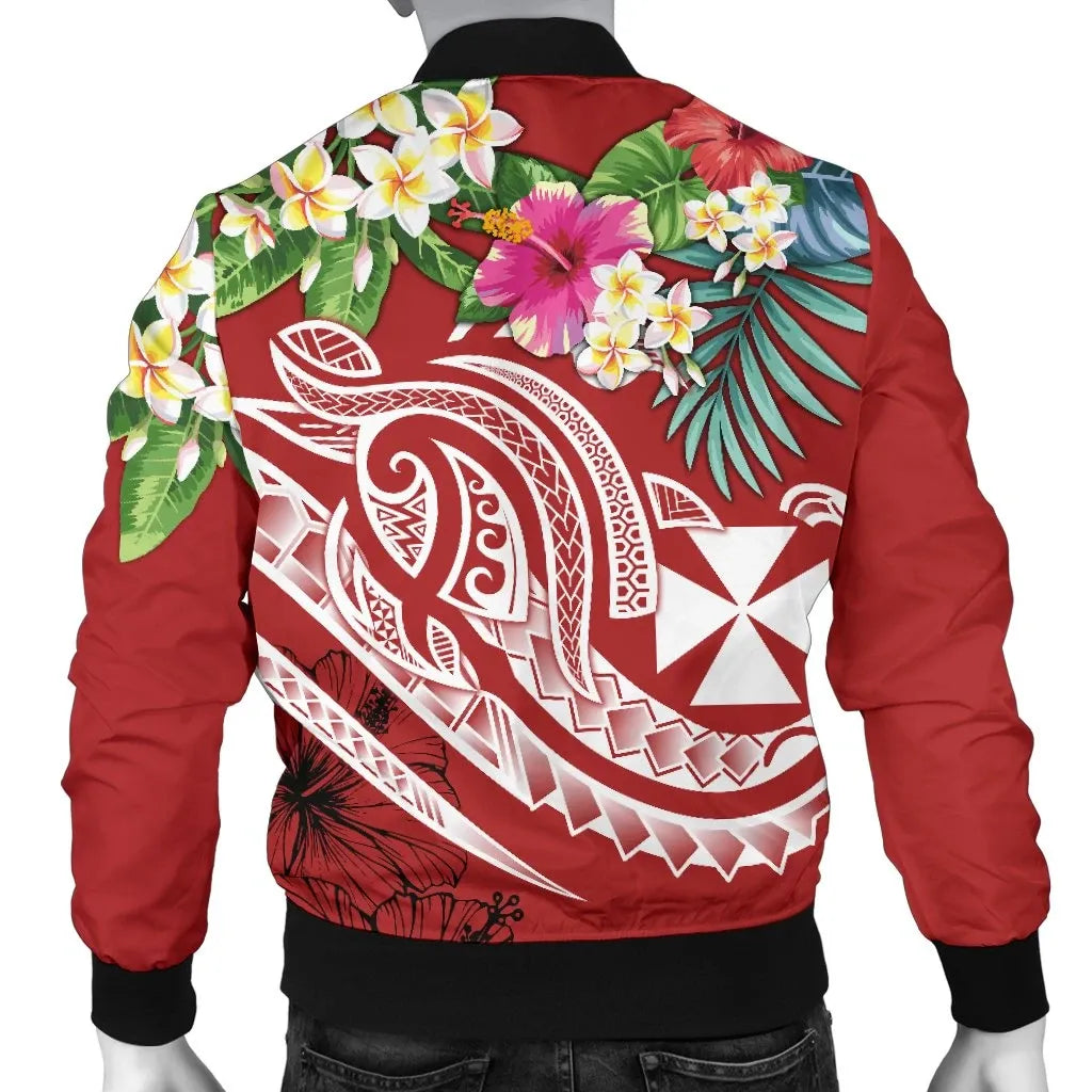 Wallis and Futuna Polynesian Bomber Jacket - Summer Plumeria (Red)