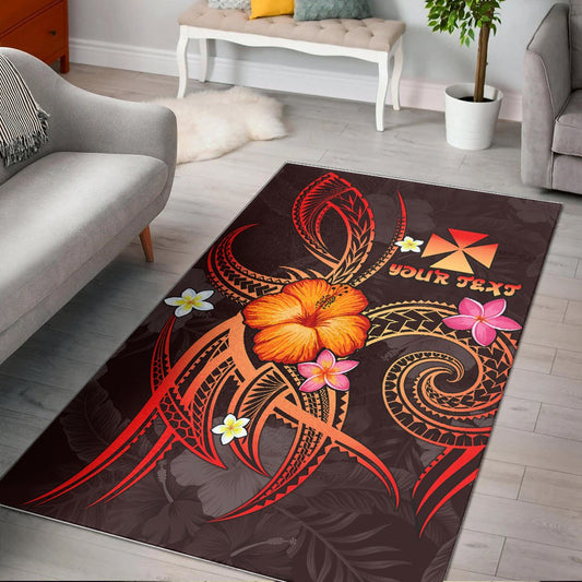 Wallis and Futuna Polynesian Personalised Area Rug - Legend of Wallis and Futuna (Red)
