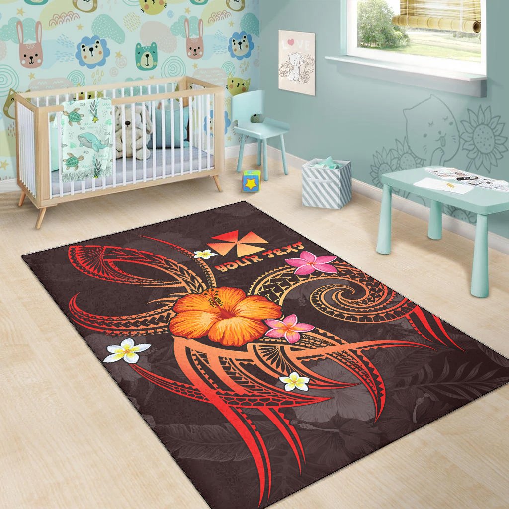 Wallis and Futuna Polynesian Personalised Area Rug - Legend of Wallis and Futuna (Red)