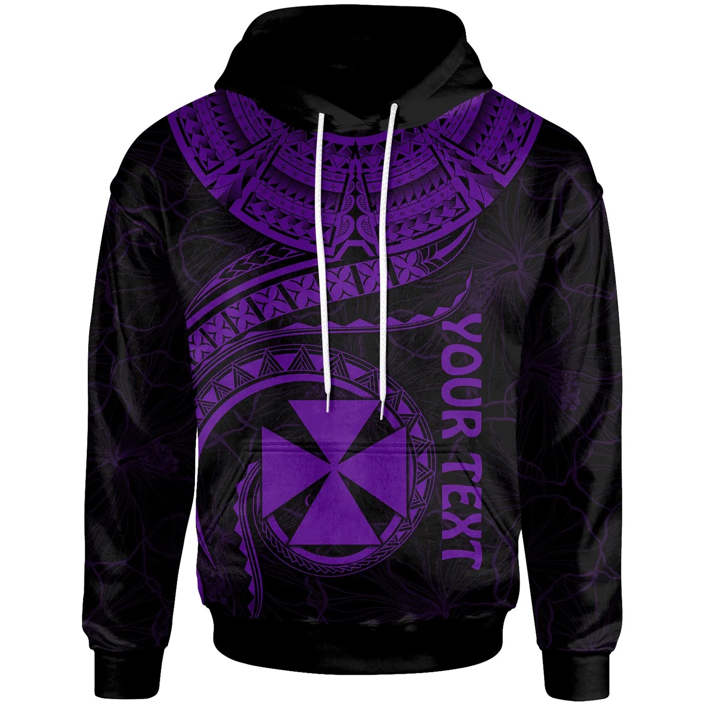 Wallis and Futuna Polynesian Personalised Hoodie - Wallis and Futuna Waves (Purple)