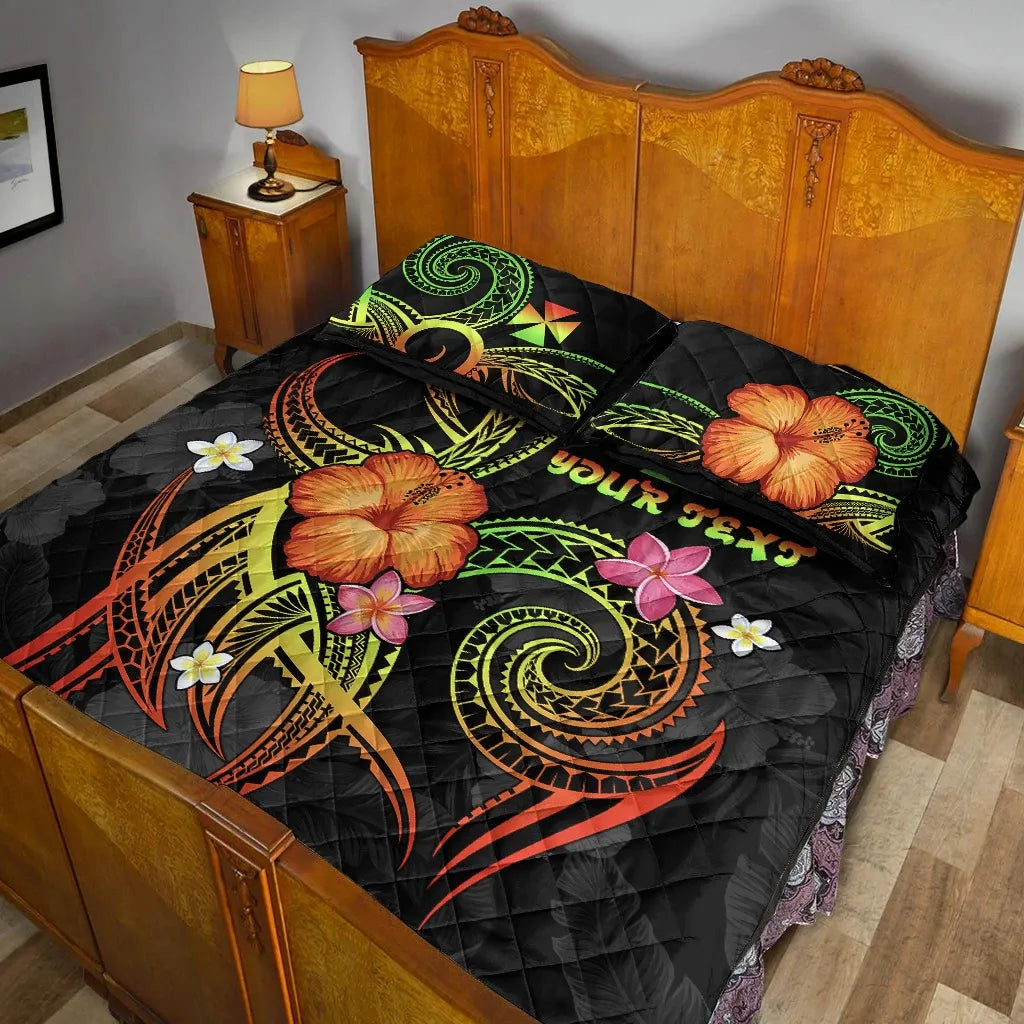 Wallis and Futuna Polynesian Personalised Quilt Bed Set - Legend of Wallis and Futuna (Reggae)