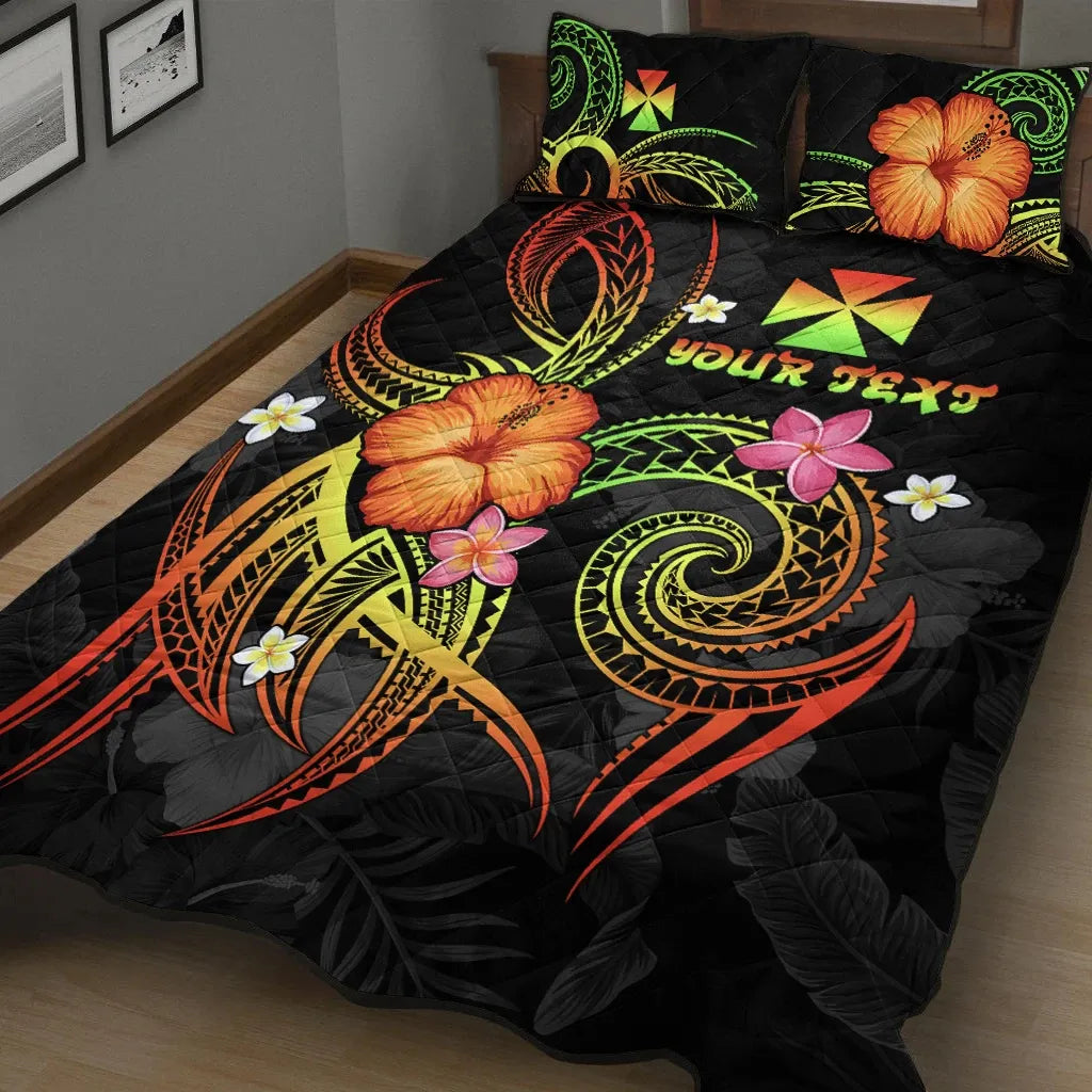 Wallis and Futuna Polynesian Personalised Quilt Bed Set - Legend of Wallis and Futuna (Reggae)
