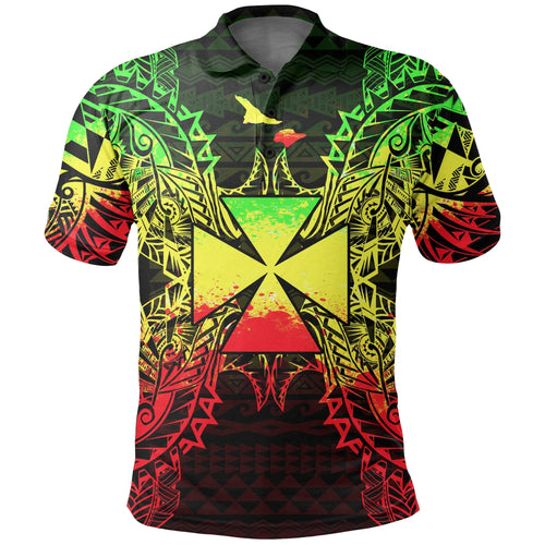 Wallis And Futuna Polo Shirt - Wallis And Futuna Coat Of Arms Map Polynesian Tattoo Reggae