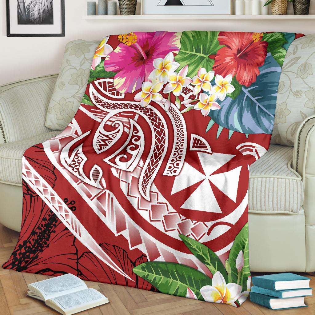 Wallis and Futuna Polynesian Premium Blanket - Summer Plumeria (Red)
