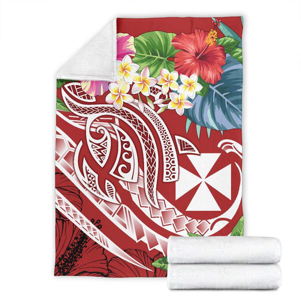 Wallis and Futuna Polynesian Premium Blanket - Summer Plumeria (Red)