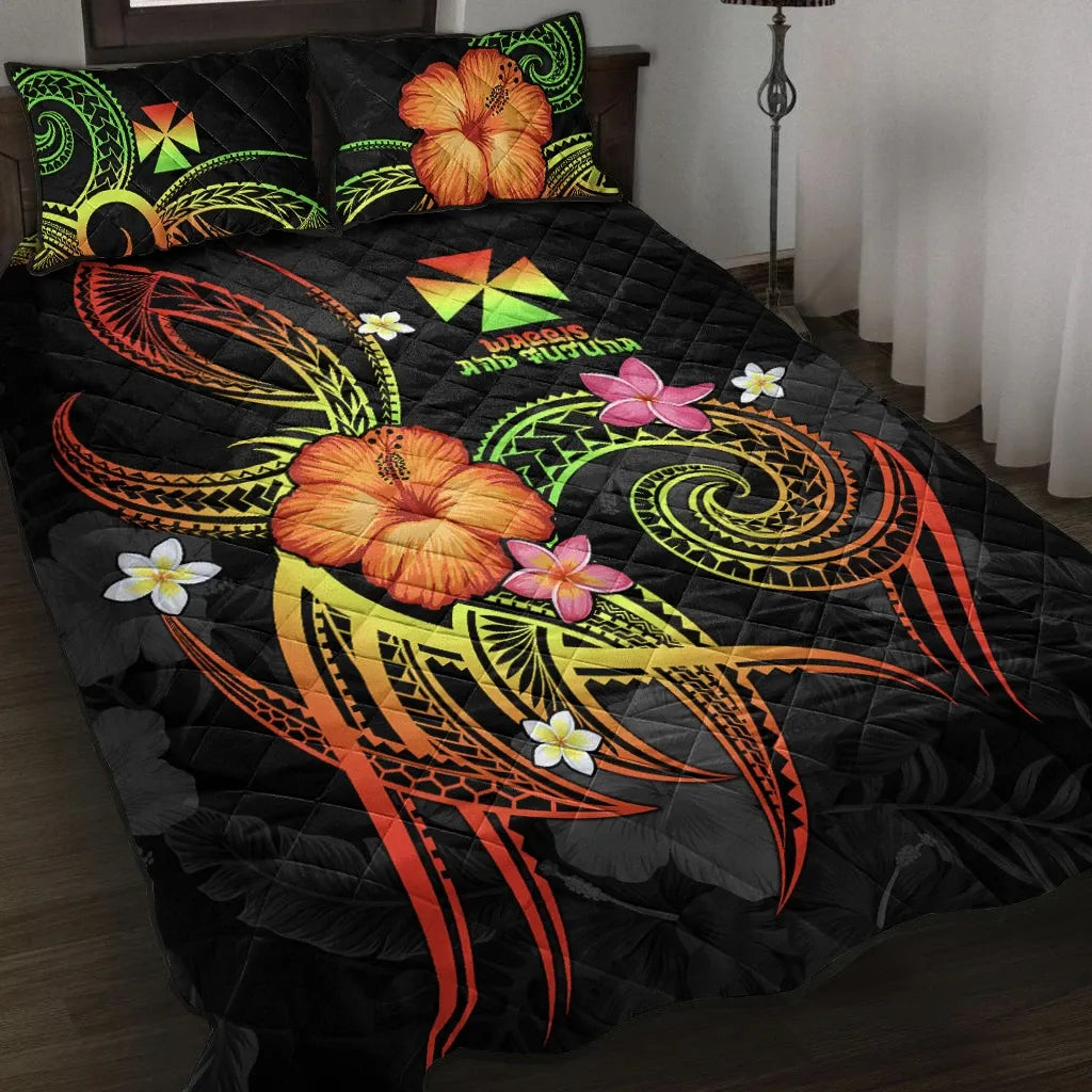 Wallis and Futuna Polynesian Quilt Bed Set - Legend of Wallis and Futuna (Reggae)