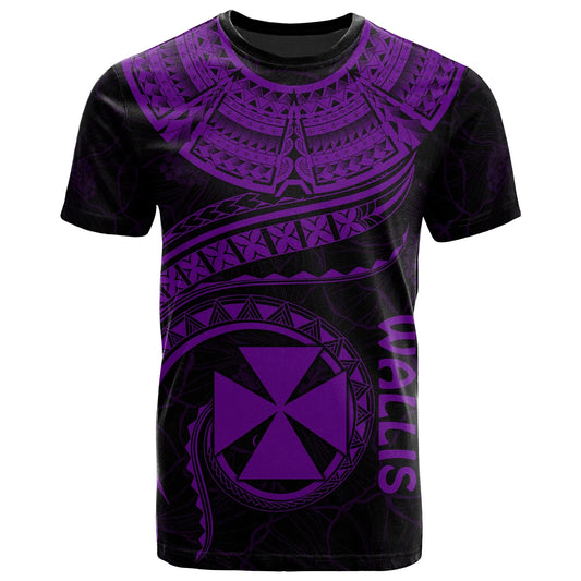 Wallis and Futuna Polynesian T-Shirt - Wallis and Futuna Waves (Purple)