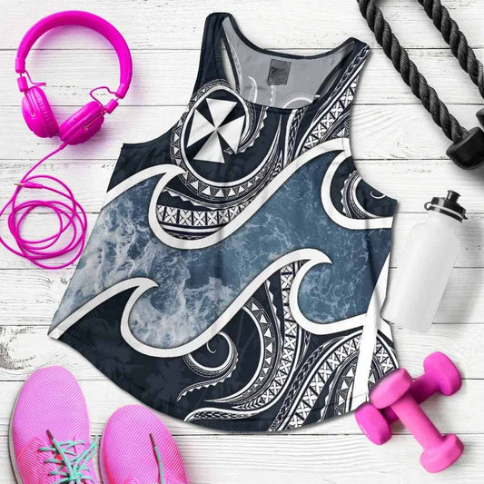 Wallis and Futuna Polynesian Women Racerback Tank - Ocean Style