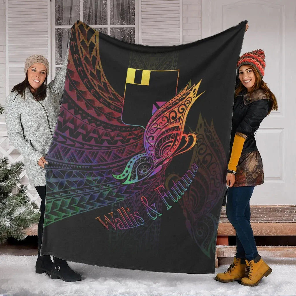 Wallis and Futuna Premium Blanket - Butterfly Polynesian Style