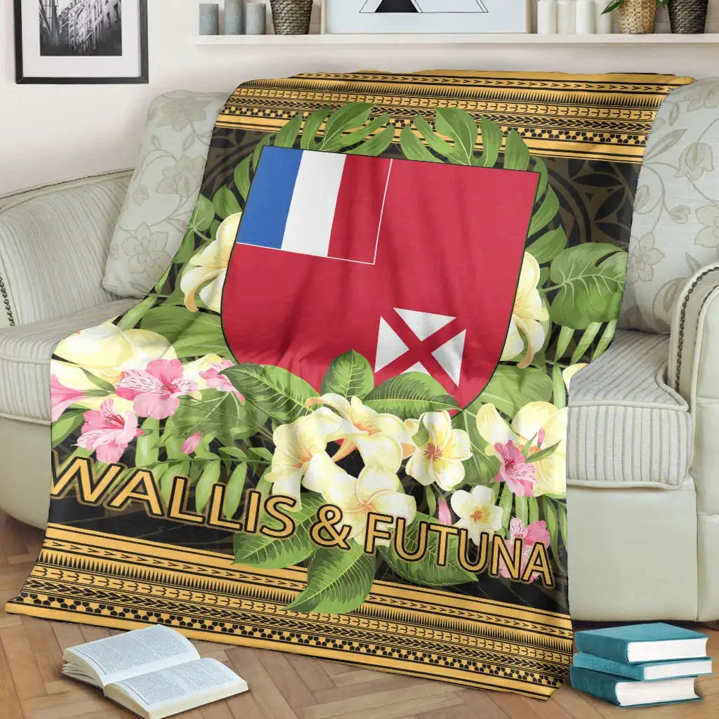 Wallis and Futuna Premium Blanket - Polynesian Gold Patterns Collection