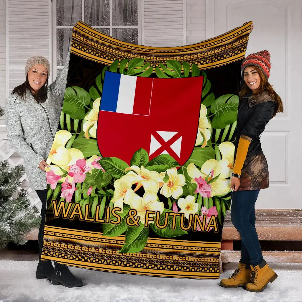 Wallis and Futuna Premium Blanket - Polynesian Gold Patterns Collection
