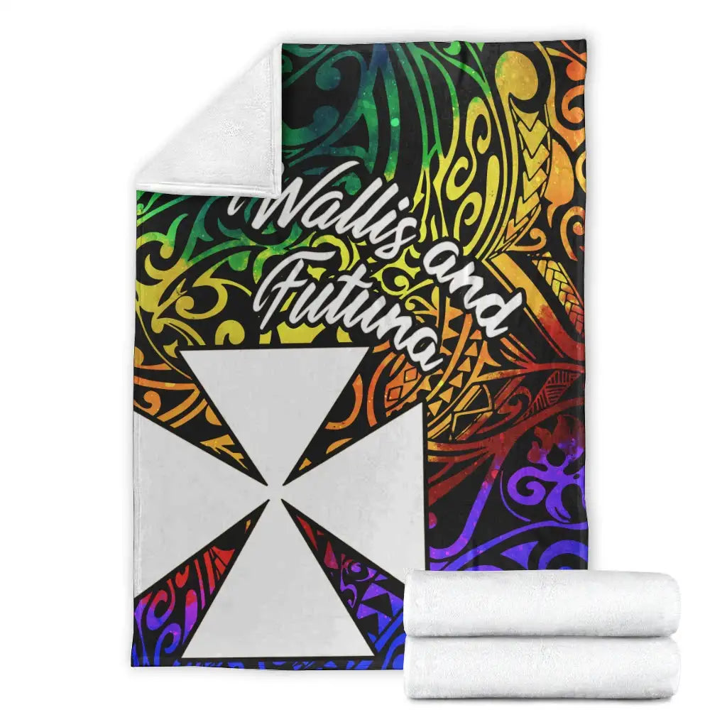 Wallis and Futuna Premium Blanket - Rainbow Polynesian Pattern