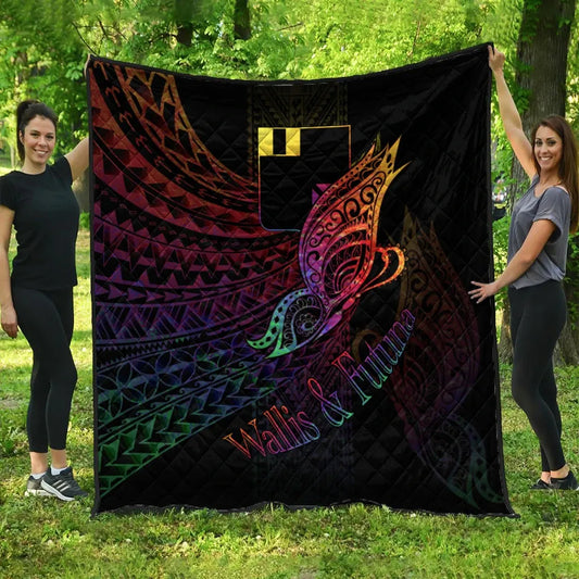 Wallis and Futuna Premium Quilt - Butterfly Polynesian Style