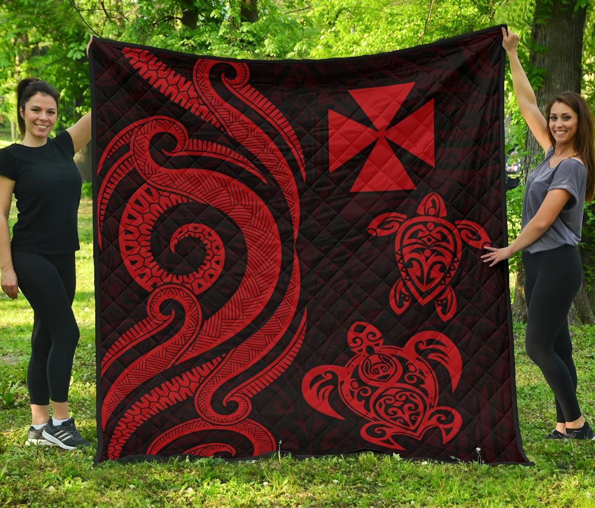 Wallis and Futuna Premium Quilt - Red Tentacle Turtle