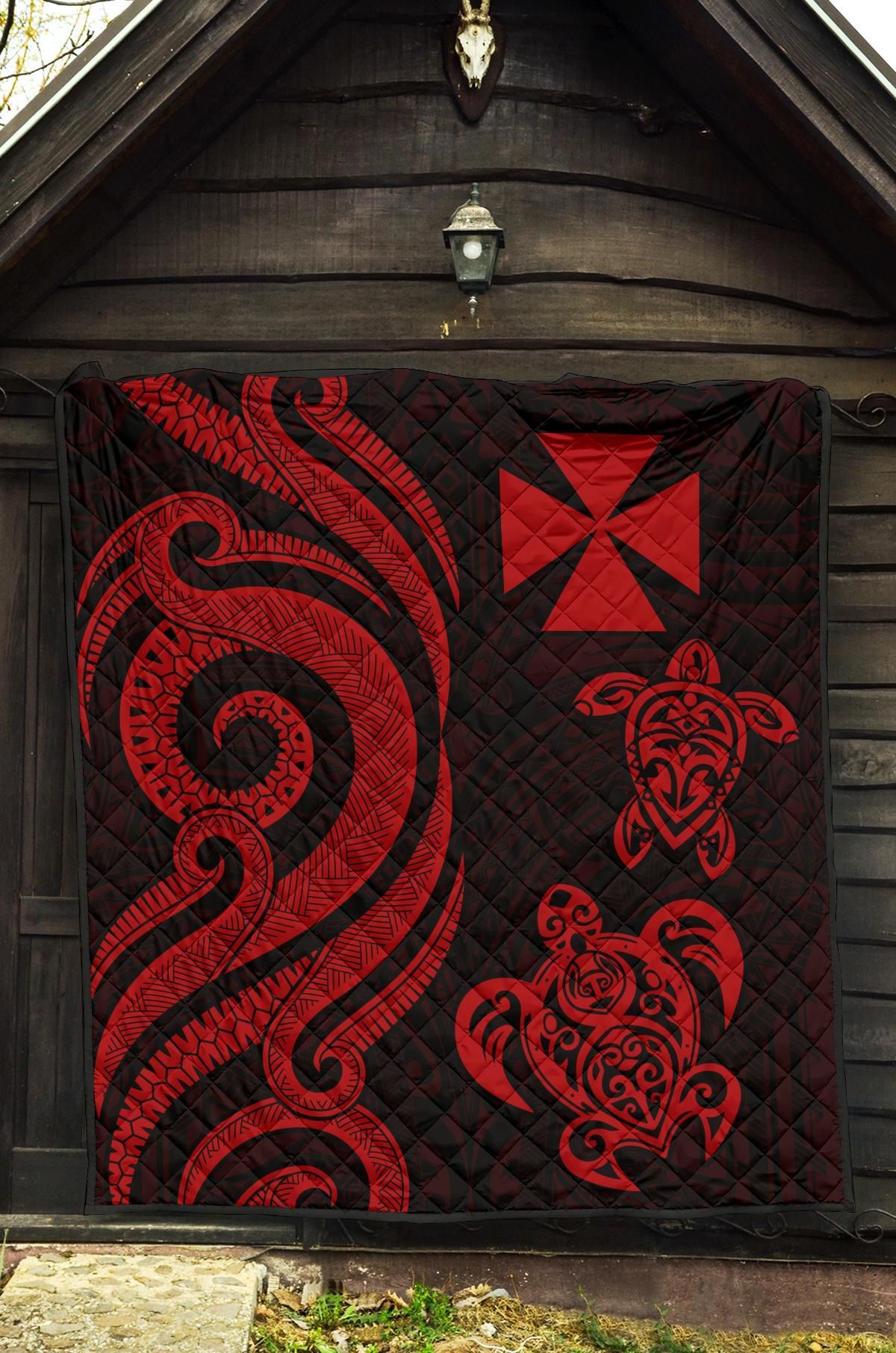 Wallis and Futuna Premium Quilt - Red Tentacle Turtle