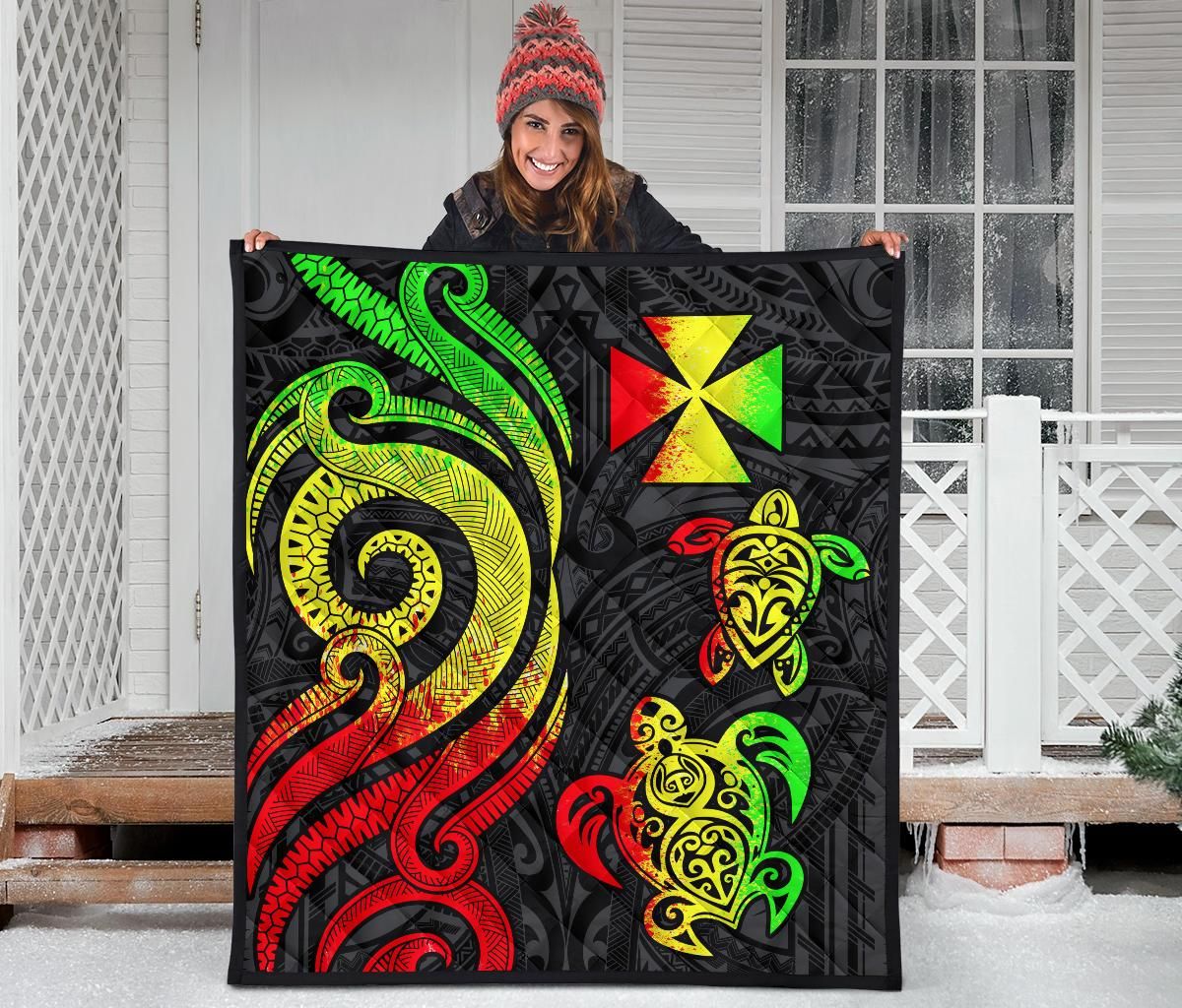 Wallis and Futuna Premium Quilt - Reggae Tentacle Turtle