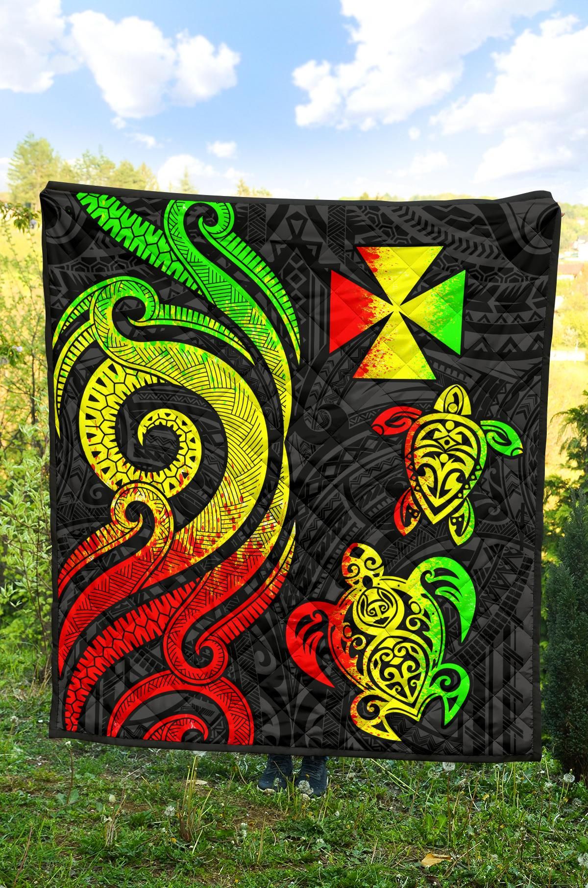 Wallis and Futuna Premium Quilt - Reggae Tentacle Turtle