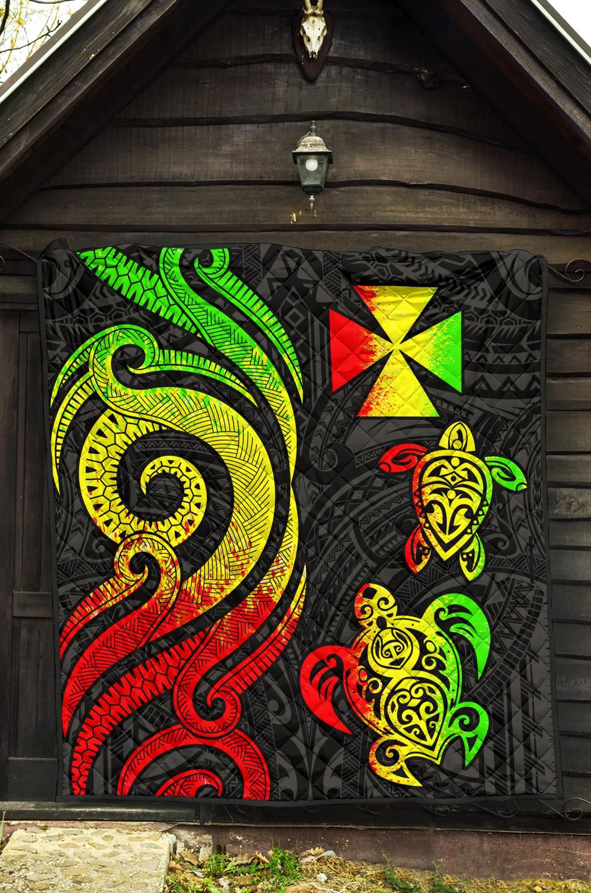 Wallis and Futuna Premium Quilt - Reggae Tentacle Turtle
