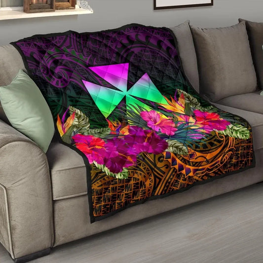 Wallis and Futuna  Premium Quilt - Summer Hibiscus
