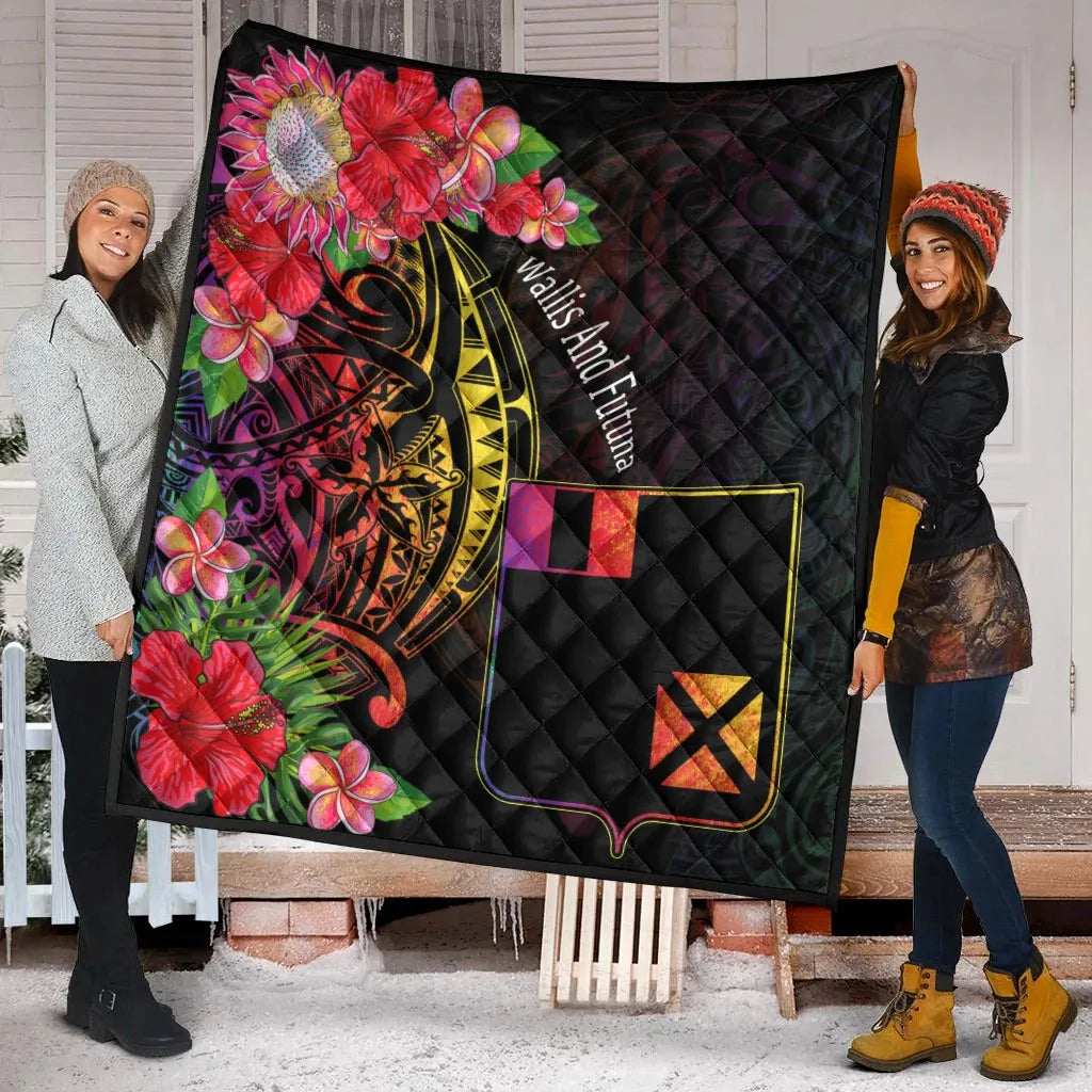 Wallis and Futuna Premium Quilt - Tropical Hippie Style