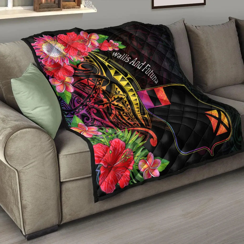 Wallis and Futuna Premium Quilt - Tropical Hippie Style