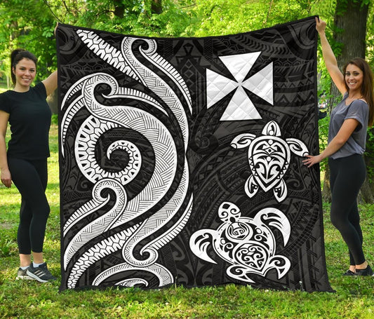 Wallis and Futuna Premium Quilt - White Tentacle Turtle