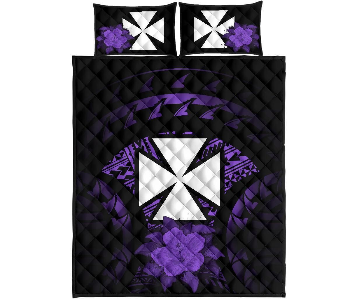 Wallis And Futuna Polynesian Quilt Bed Set Hibiscus Purple