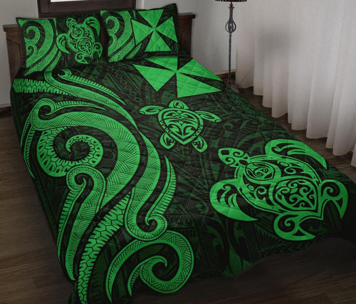 Wallis and Futuna Quilt Bed Set - Green Tentacle Turtle