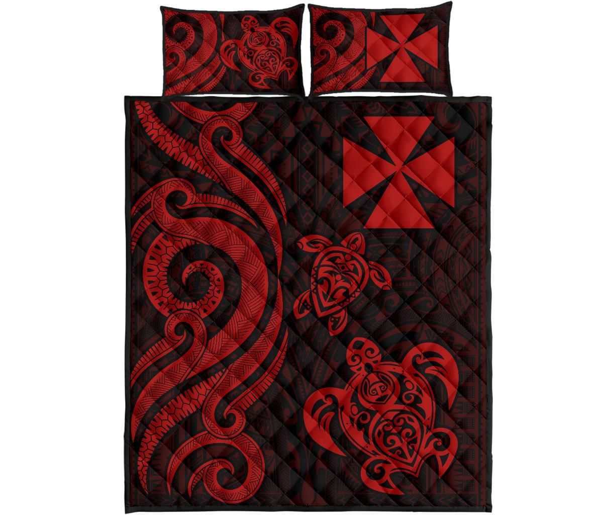 Wallis and Futuna Quilt Bed Set - Red Tentacle Turtle