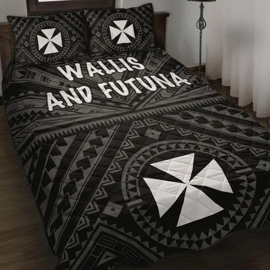 Wallis and Futuna Quilt Bed Sets - Wallis and Futuna Seal With Polynesian Tattoo Style