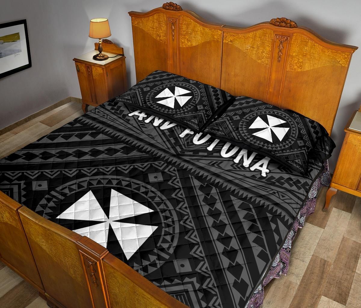 Wallis and Futuna Quilt Bed Sets - Wallis and Futuna Seal With Polynesian Tattoo Style