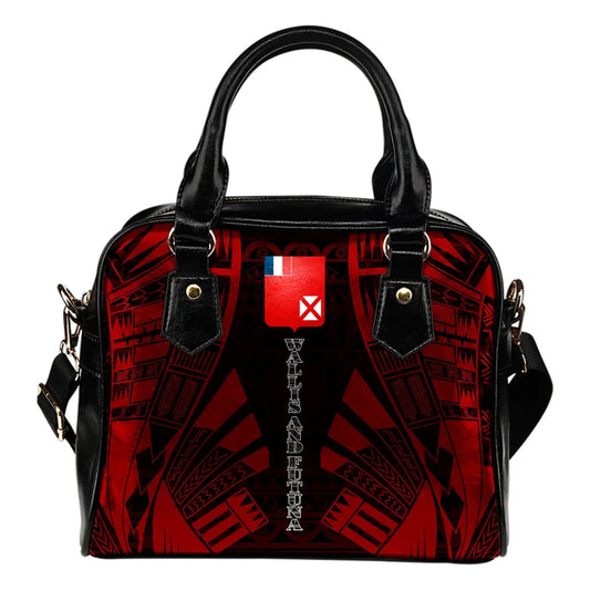 Wallis And Futuna Shoulder Handbag - Polynesian Tattoo Red