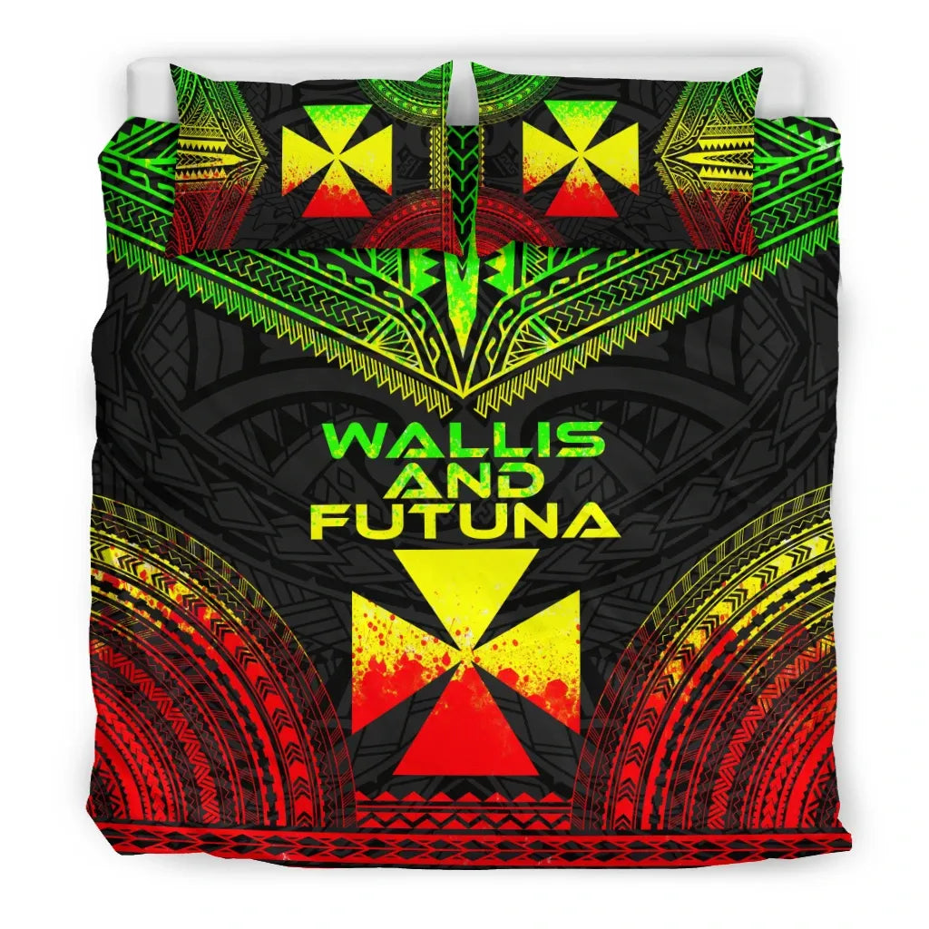Wallis And Futuna Polynesian Chief Duvet Cover Set - Reggae Version