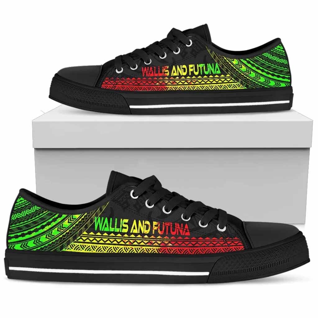 Wallis And Futuna Low Top Shoes - Polynesian Reggae Chief Version