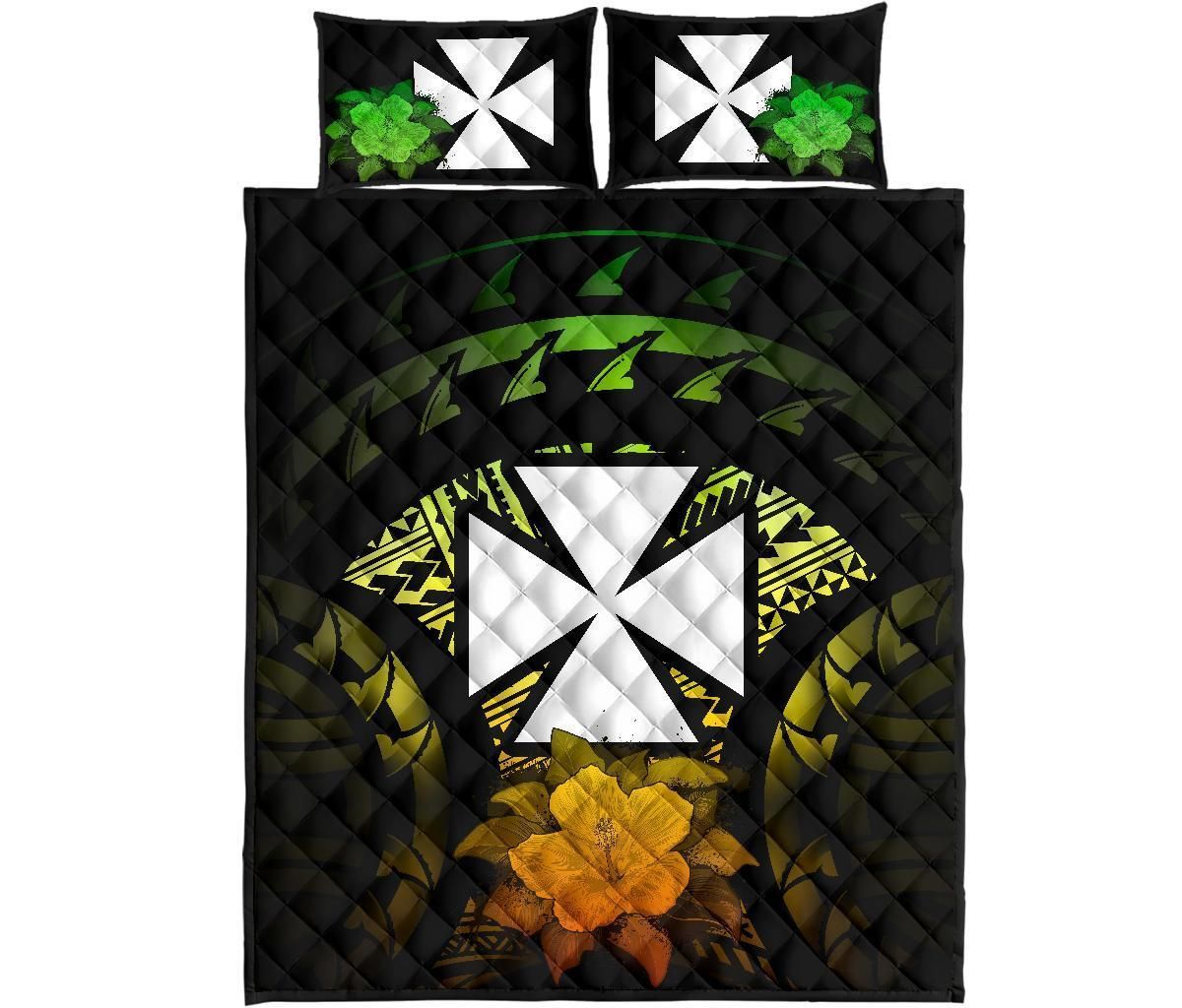 Wallis And Futuna Polynesian Quilt Bed Set Hibiscus Reggae