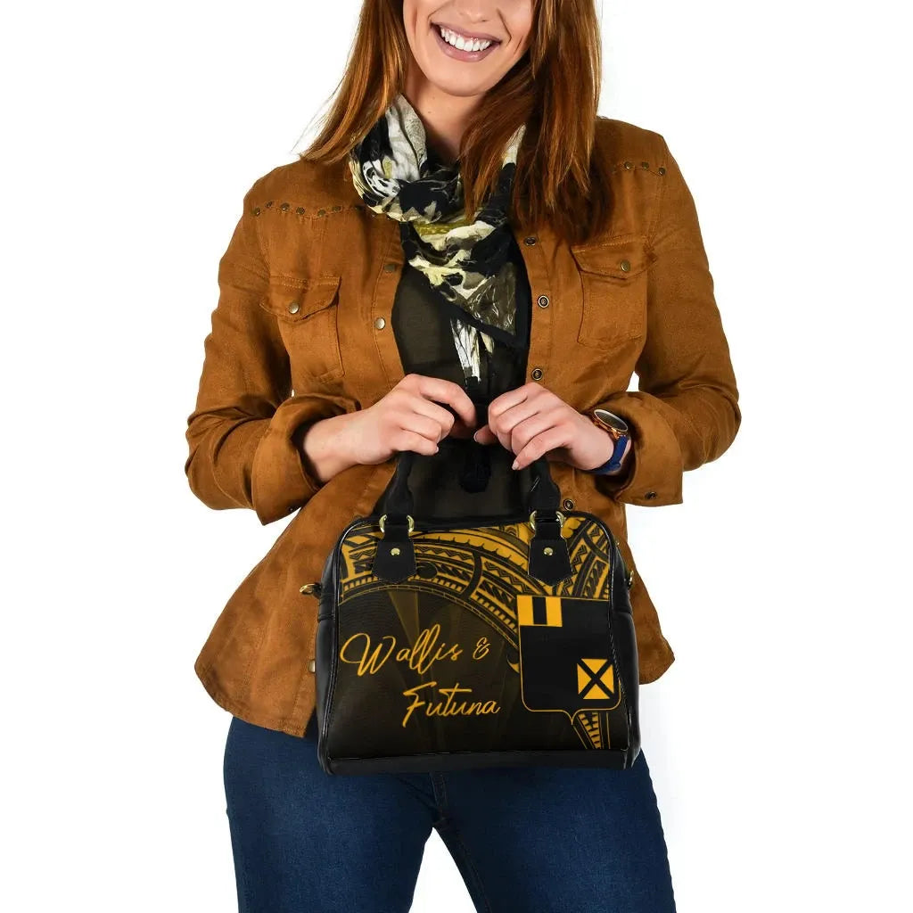 Wallis And Futuna Shoulder Handbag - Cross Style Gold Color