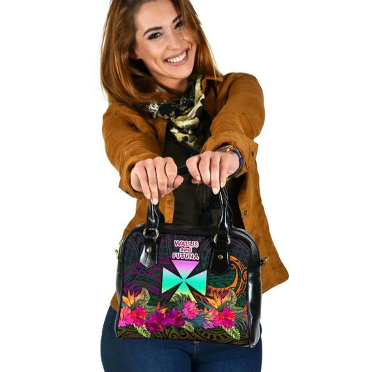 Wallis And Futuna Shoulder Handbag - Summer Hibiscus