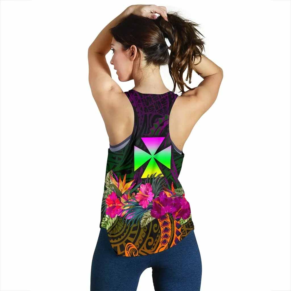 Wallis and Futuna Women Racerback Tank - Summer Hibiscus